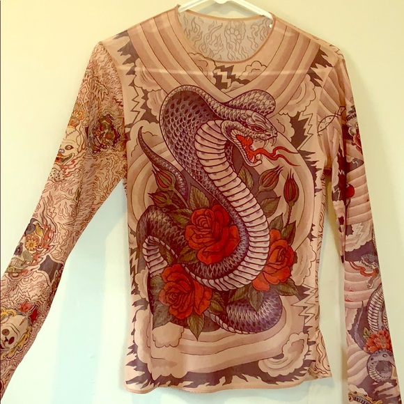 Tops - 🐍Bare Skin Nude ‘Tattoo’ Top